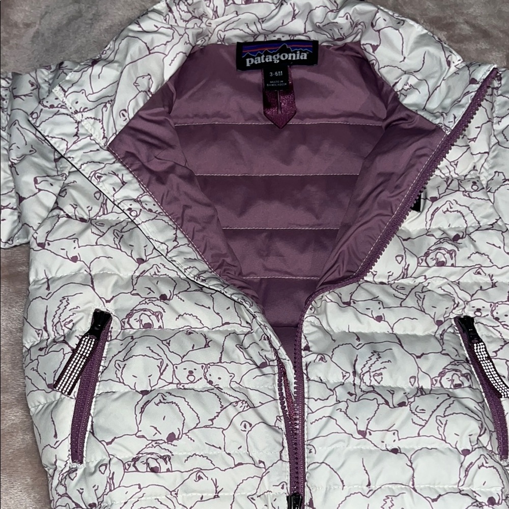 Patagonia Purple and White Puffer Jacket - Picture 4 of 6